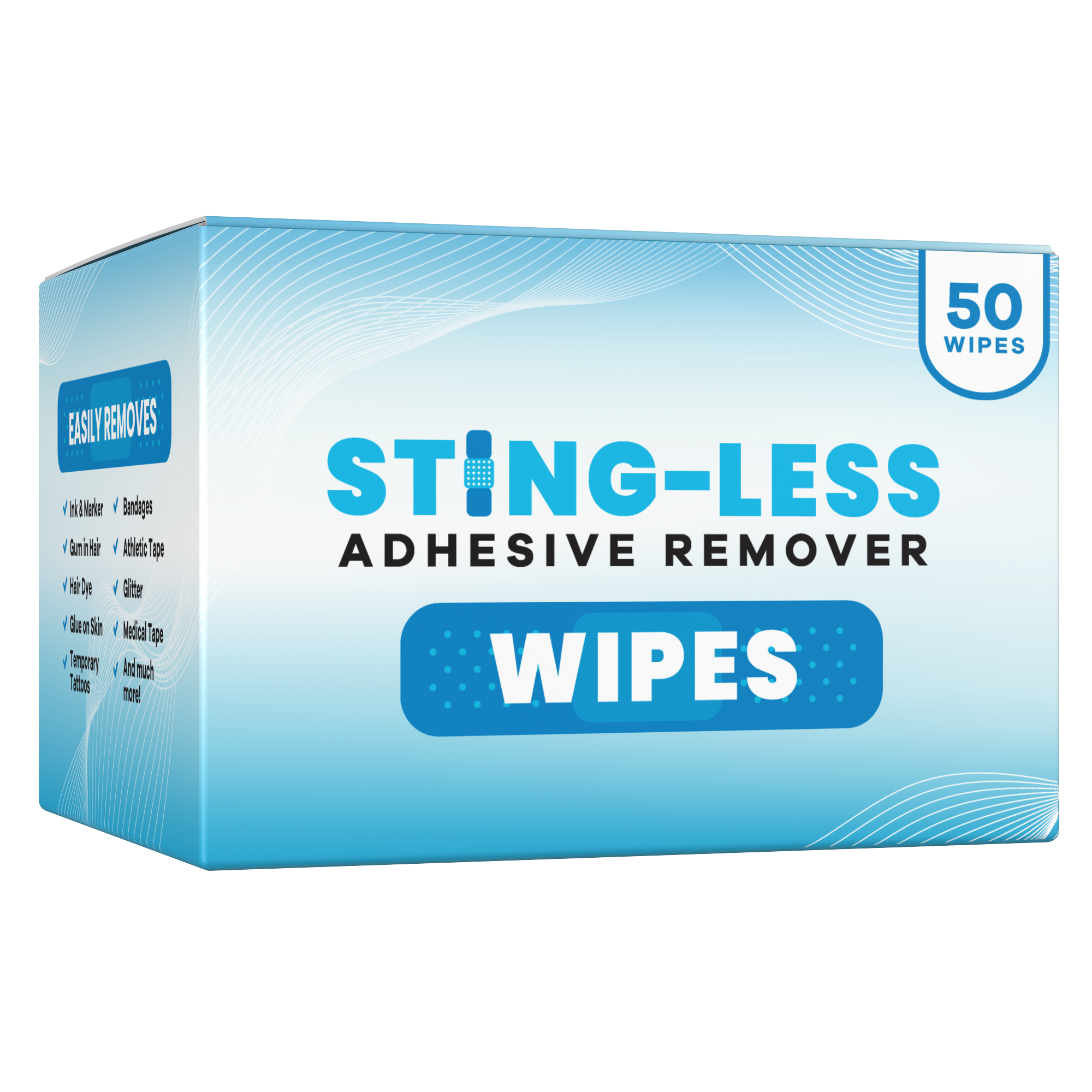 Adhesive Remover Wipes for Skin - Stingless Adhesive Remover – Sting-Less Adhesive  Remover
