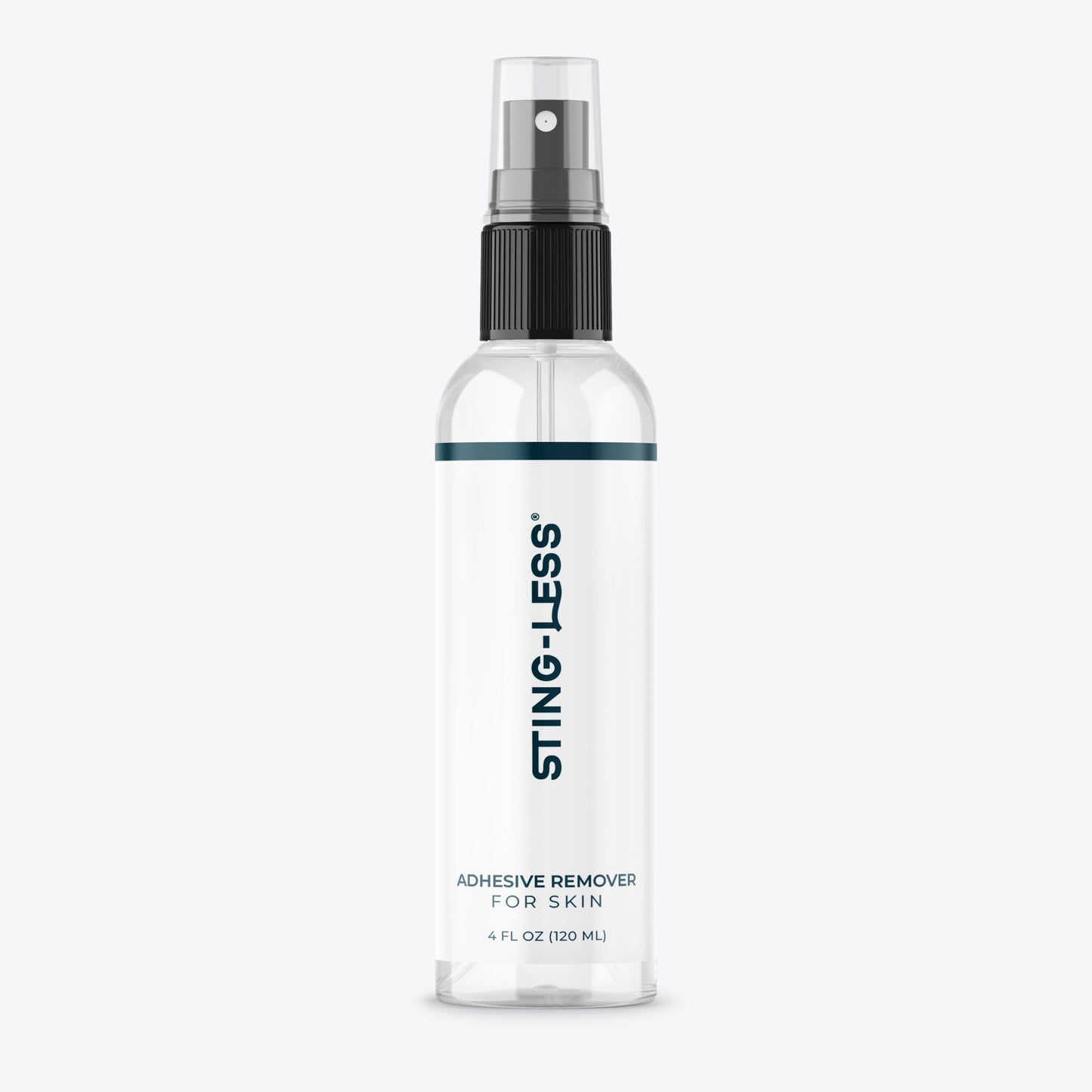 Clear spray bottle labeled 'Sting-Less' on a white background