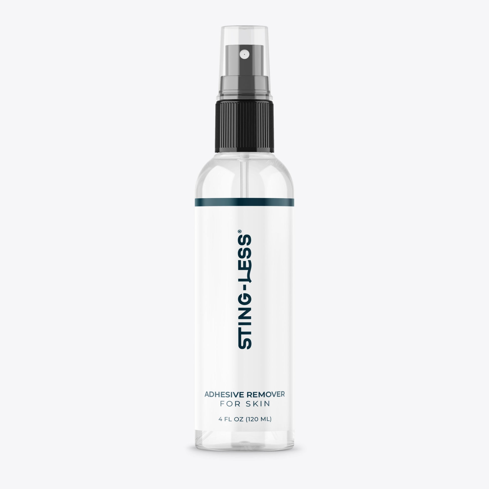 Clear spray bottle labeled 'Sting-Less' on a white background