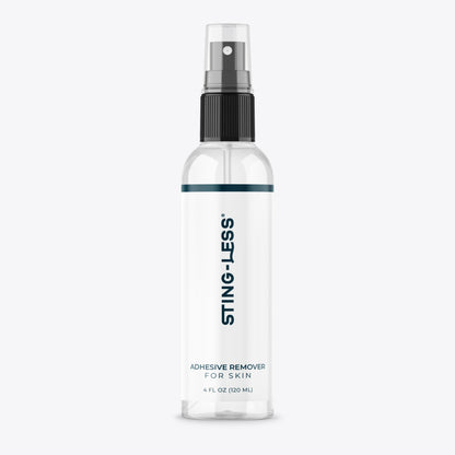 Clear spray bottle labeled 'Sting-Less' on a white background