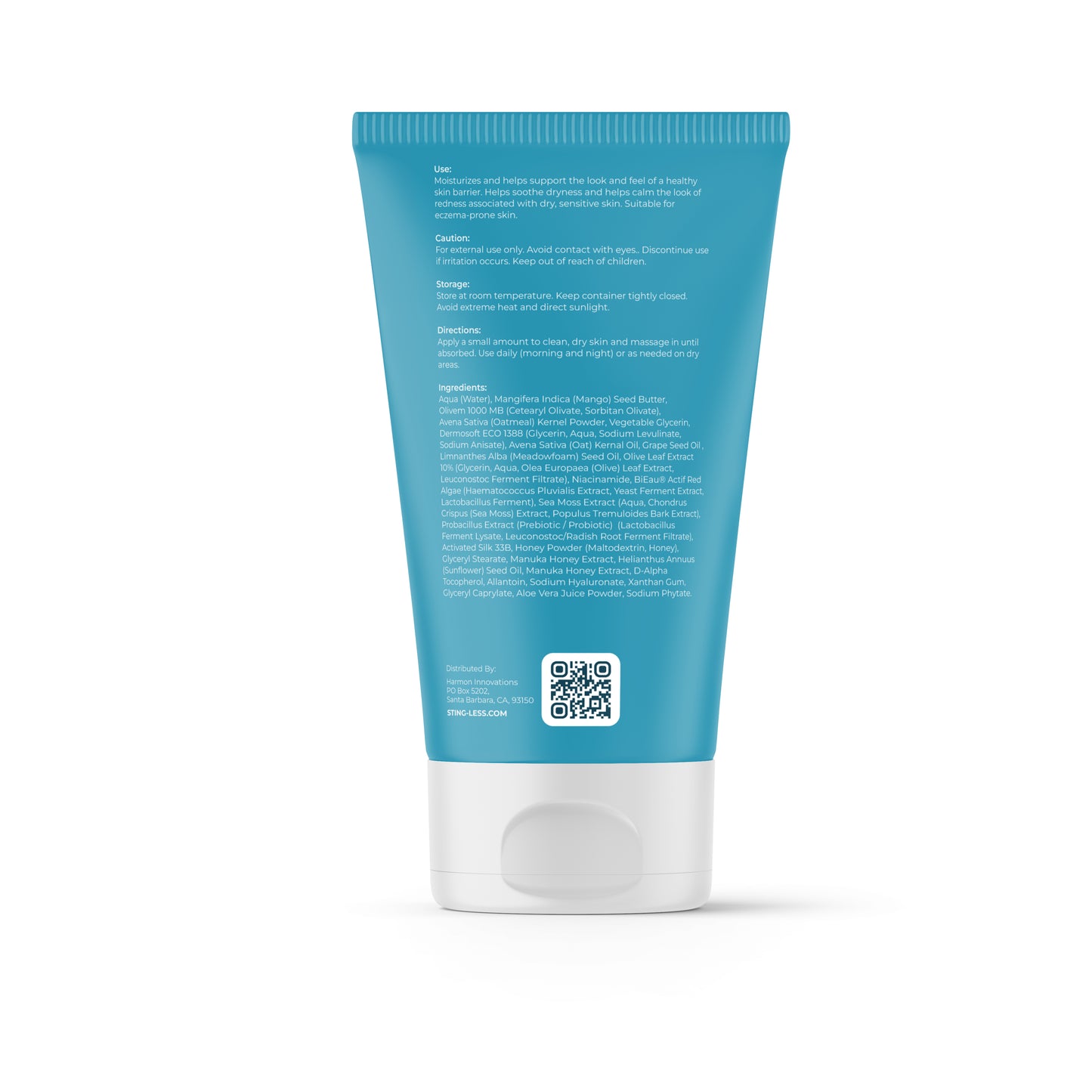 Sting-Less Barrier Repair Cream ingredient panel and directions