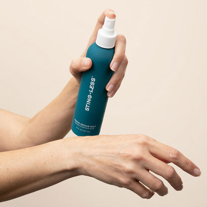 Sting-Less hypochlorous acid mist applied to eczema-prone skin