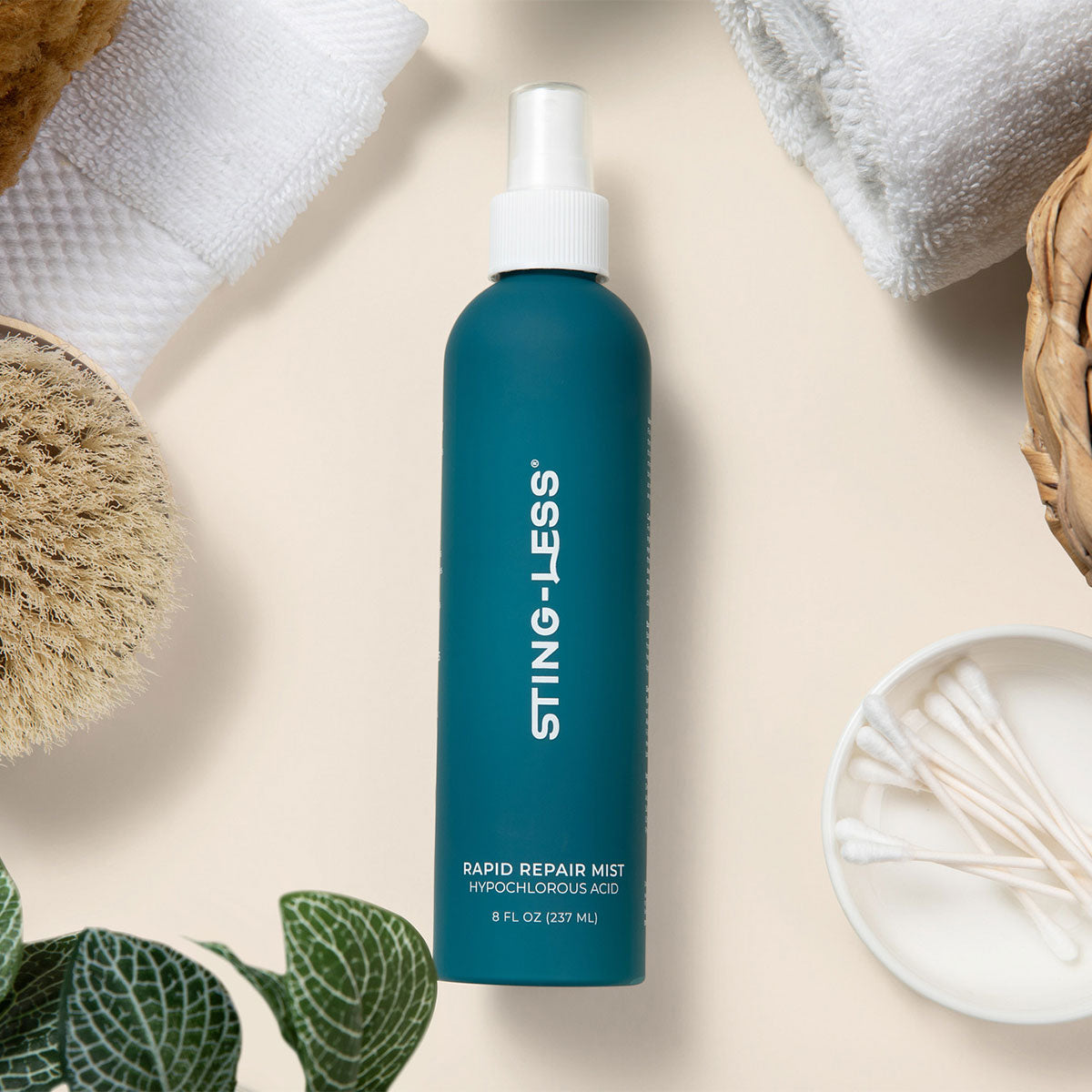 Sting-Less HOCl spray for skin packaging back label
