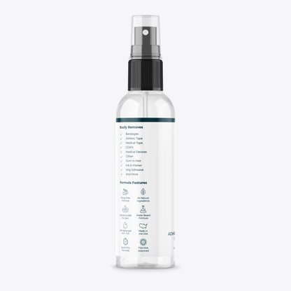 Clear spray bottle with black nozzle on a white background