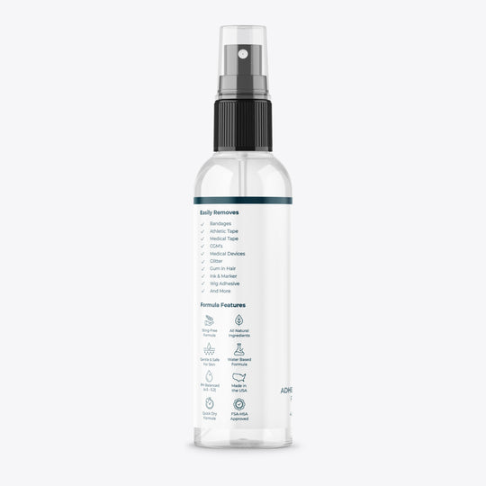 Clear spray bottle with black nozzle on a white background