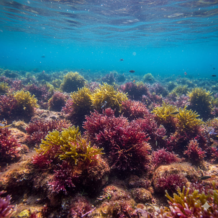 Red algae extract skincare ingredient illustration