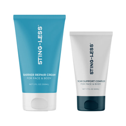 Sting-Less Scar Care Bundle with scar cream and barrier repair products