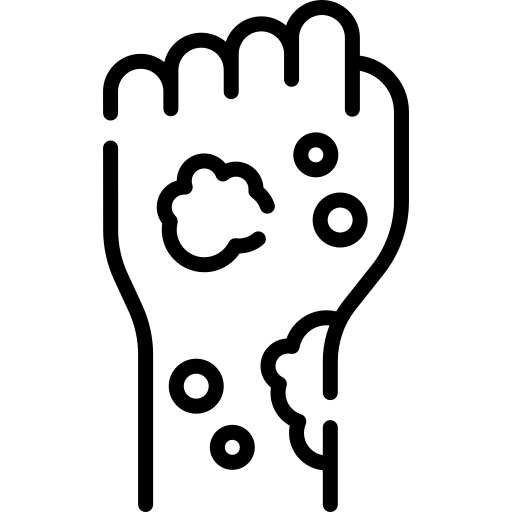 Skin rash close-up illustration
